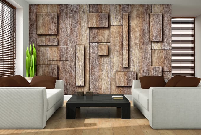 Wood Planks Abstract Texture Photo Wallcovering