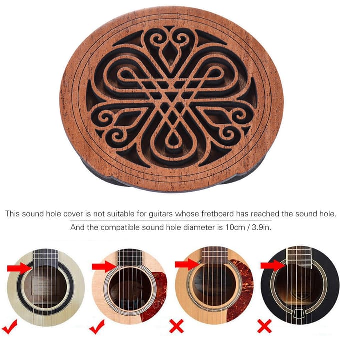 Gitaar Houten Klankgat Afdekking Blok Feedback Buffer Mahonie Hout Heet 7