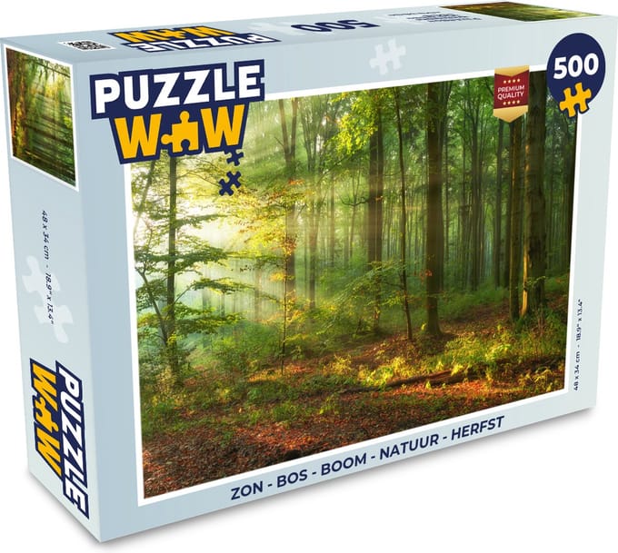Puzzel Zon - Bos - Bomen - Natuur - Herfst - Legpuzzel - Puzzel 1000 stukjes volwassenen