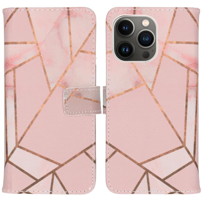 imoshion Hoesje - Geschikt voor Apple iPhone 13 Pro - Design Softcase Bookcase - Pink Graphic
