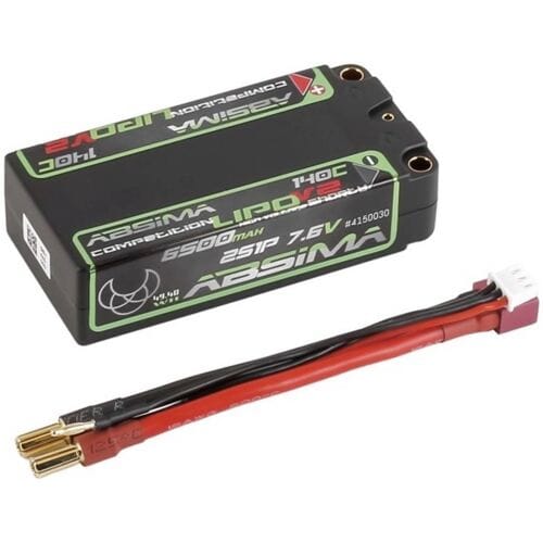 Absima HV LiPo accupack 7.6 V 6500 mAh Shorty Hardcase 5 mm bus, 5 mm Gold