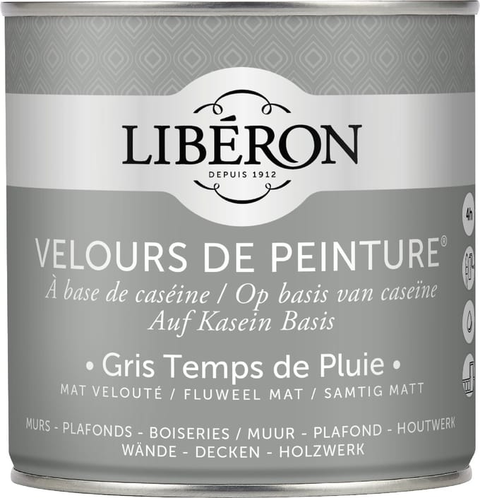Liberon Velours De Peinture Muurverf - Mat - Gris Temps De Pluie - 0,5l