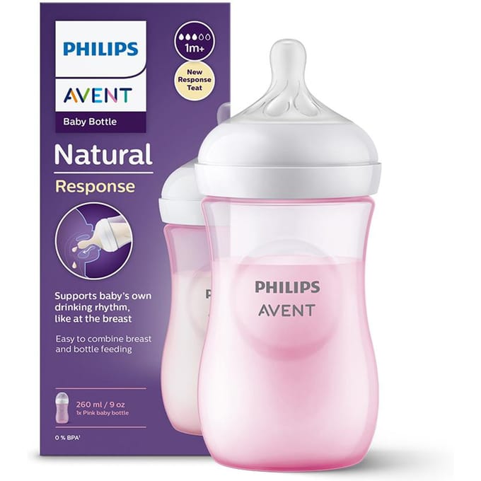 AVENT SCY903/11 Fles Natural Responsive Roze 260 ml