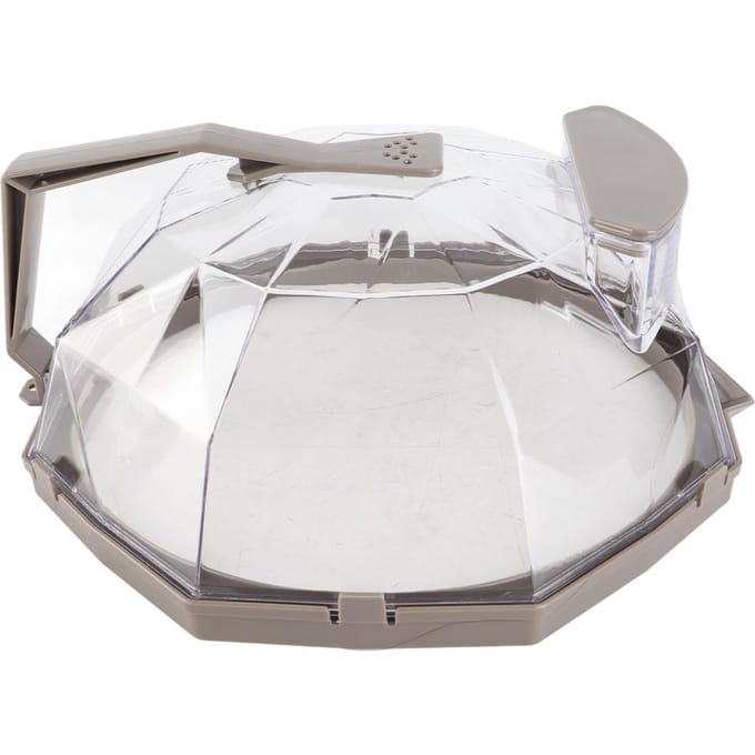 Magnetron Spatdeksel PC Voedsel Spatbeschermer met Verlenghandvat voor Keuken Koken bruin