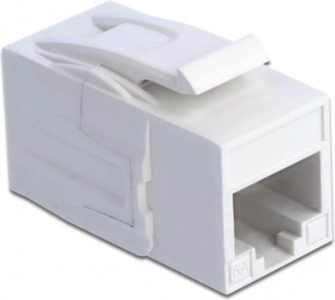 UTP CAT6a 10 Gigabit Keystone module RJ45 - RJ45 / wit
