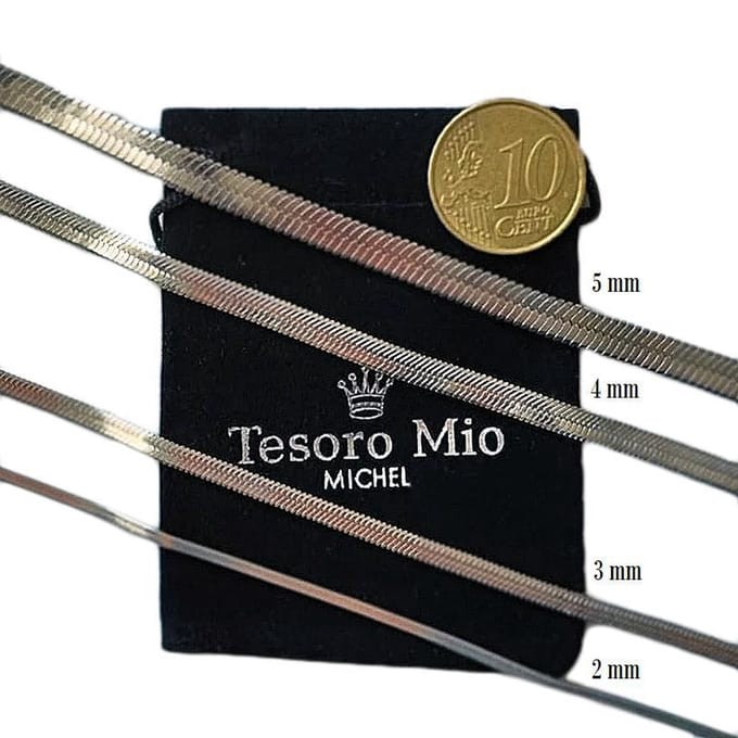 Platte ketting – Edelstaal – Zilverkleurig – Breedte 2mm - Lengte 41 cm