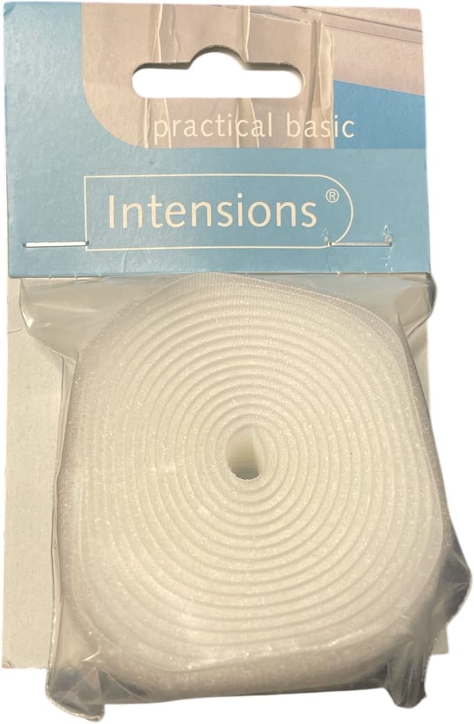 Intensions practical basic klittenband velours - 2 meter - wit
