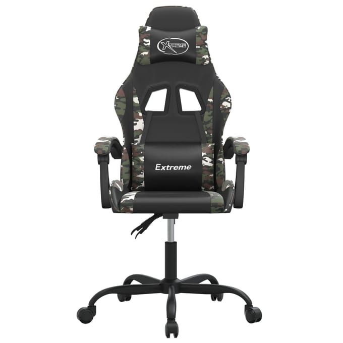 vidaXL - Gamestoel - kunstleer - zwart - en - camouflage