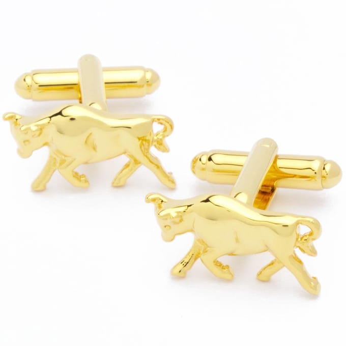 Manchetknopen - Stier Stieren Hoog Detail Goud