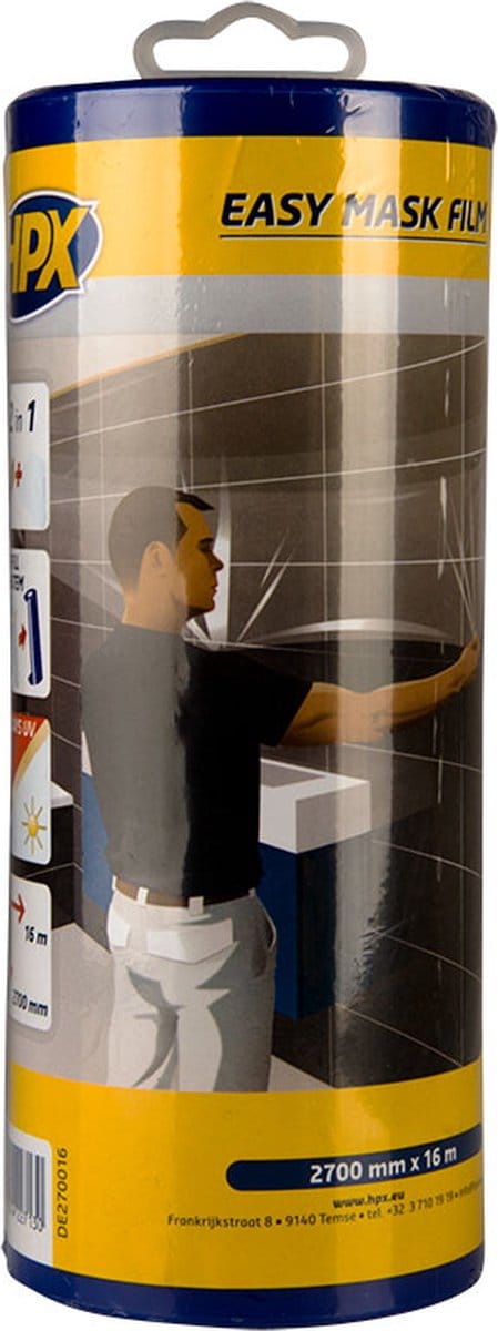 HPX easy mask afdekfolie crêpepapier - 2,70 m x 16 m + dispenser