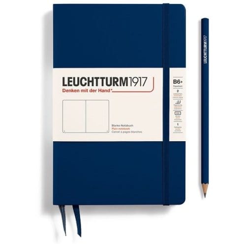 Leuchtturm1917 notitieboek, hardcover, paperback (b6+), blanco, navy blauw