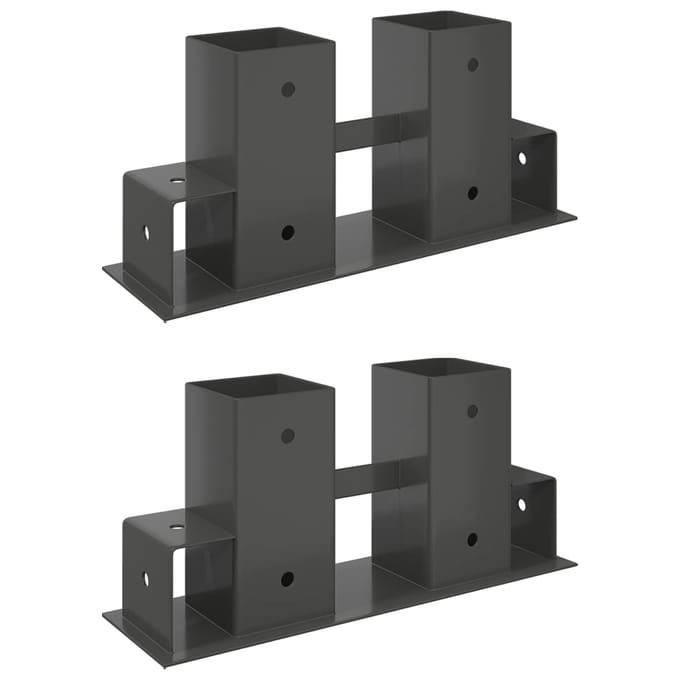 vidaXL - Houtstapelhulp - 2 - st - Antraciet - 34 - x - 10 - x - 15 - cm - Staal