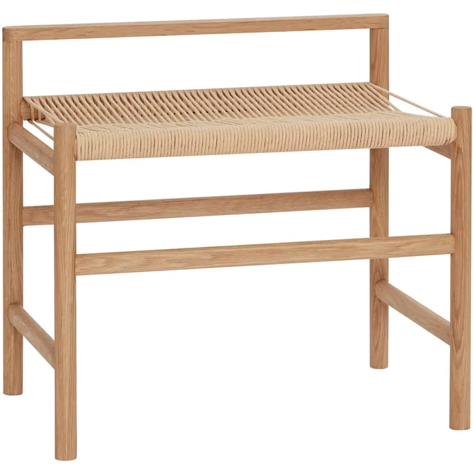 Hubsch Bank eikenhout - naturel/off white
