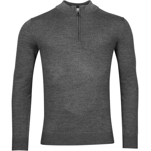 Thomas Maine Trui Merino Half Zip Single Knit Antraciet / male