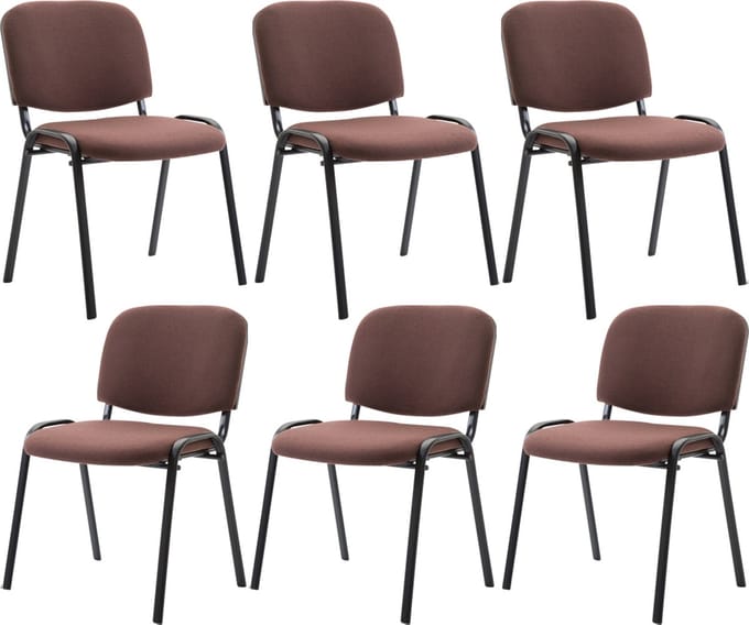 CLP Ken Set van 6 bezoekersstoelen bruin