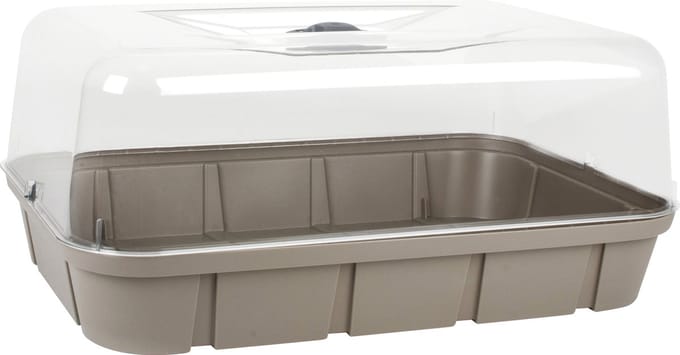 EDA Mini-kas met koepel en ventilatieopeningen - 15,7L taupe