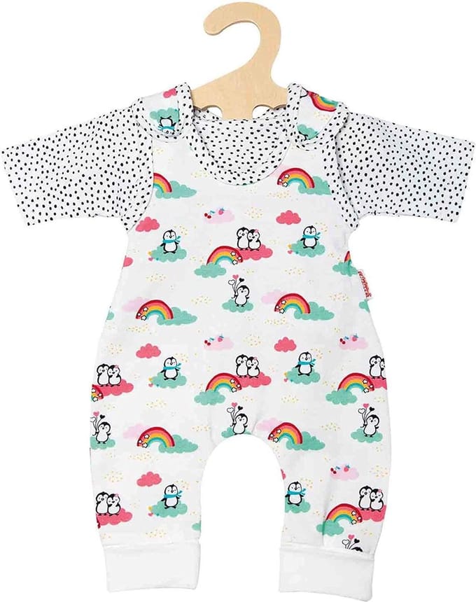 Heless Poppenkledingset Pinguïn Wit/grijs 2-delig