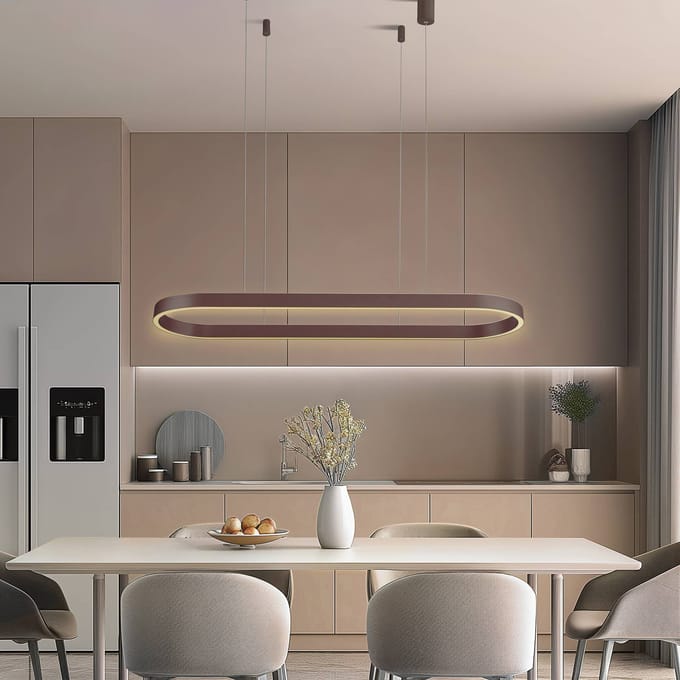 Lucande Smart LED hanglamp Melinay, koffie, CCT, Tuya