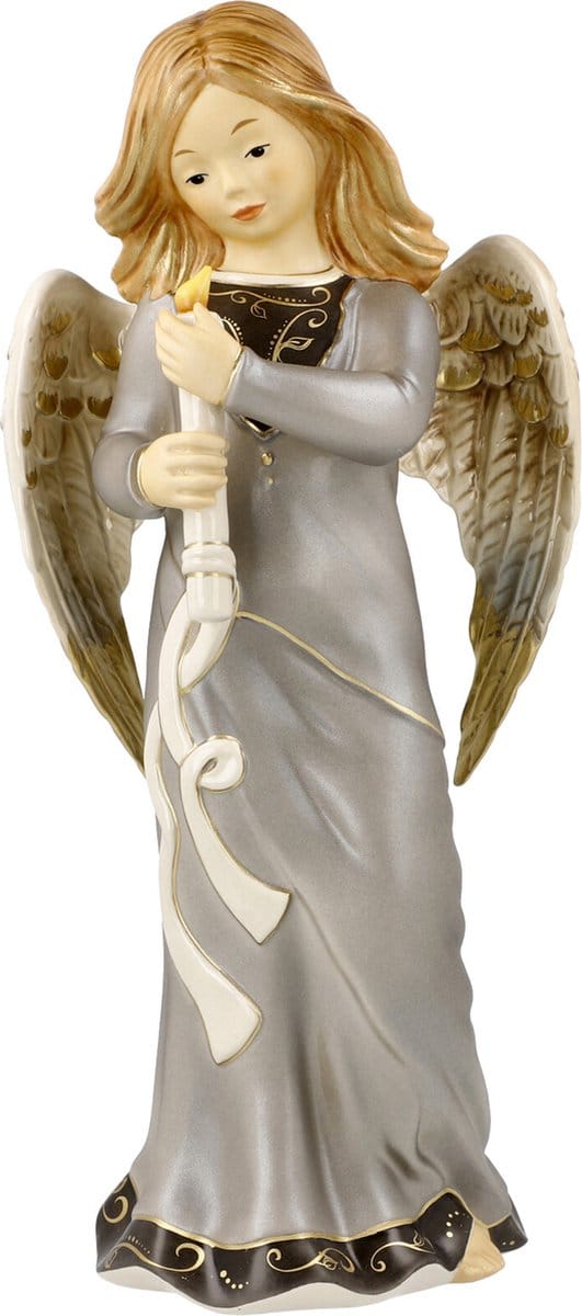 Goebel - Kerst | Decoratief beeld Gloria Engel In de schaduw | Aardewerk - 28cm