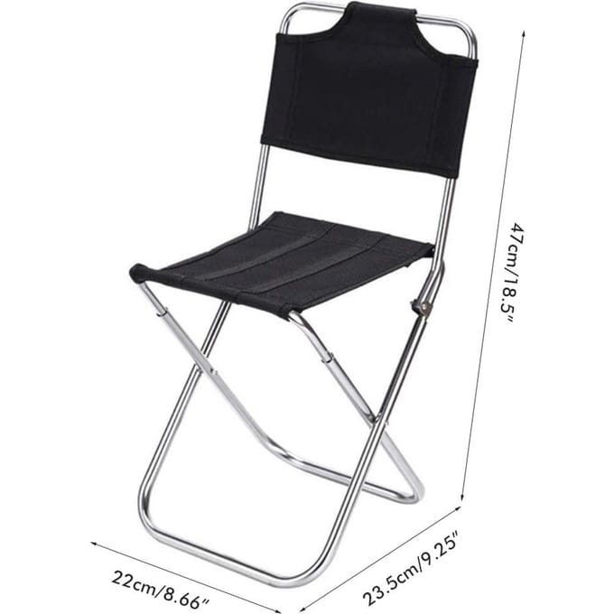 Draagbare Buiten Campingstoel Multifunctionele Rugleuning Opvouwbare Stoel Viskruk voor Buiten black