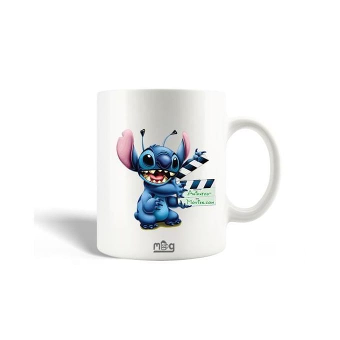 Mug en Céramique - Stitch - 30cl - Blanc - Compatible Lave-Vaisselle - Micro-Ondes
