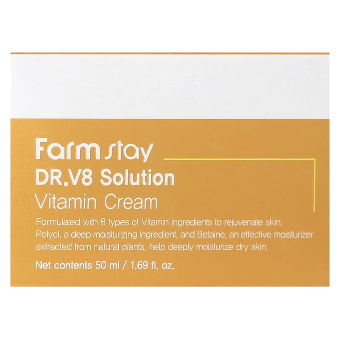 Farm Stay DR.V8 Solution Vitamin Cream 50ml +RANDOM GIFT orange