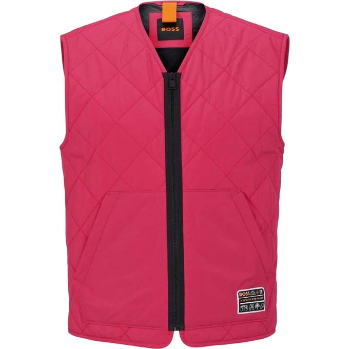 Boss Heren Okella V-hals Regular Gilet (Middelroze)