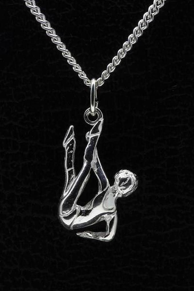 Zilveren Gym ketting hanger - strek hand-voet