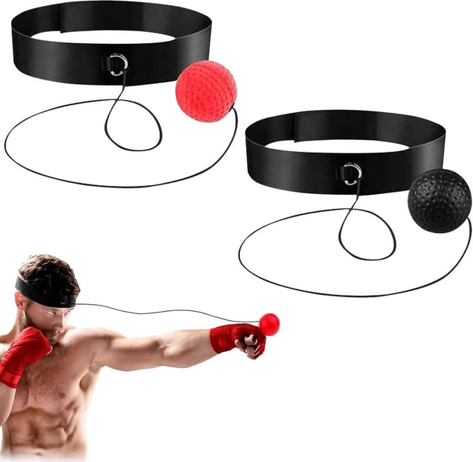 Boksballen Set - Reflex Ballen - Reactietraining - Verstelbare Hoofdband - Lichtgewicht - Zwart en Rood
