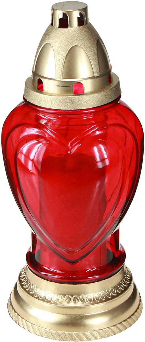 Graflicht glas hart graflantaarn rood Ø10,5cm H25,5cm