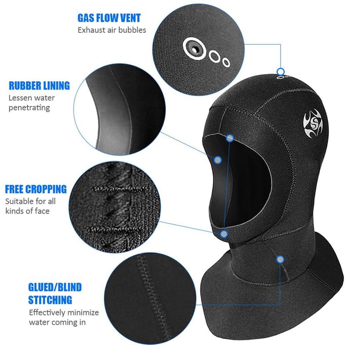 3mm Thermische Neopreen Duikkap Wetsuit Hoed Warme Duikmuts voor Watersporten black
