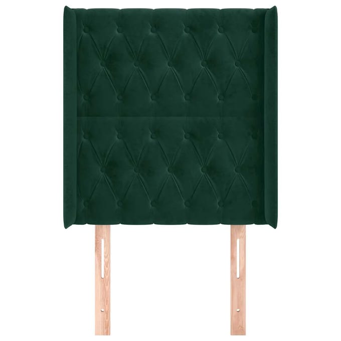 vidaXL - Hoofdbord - met - randen - 83x16x118/128 - cm - fluweel - groen
