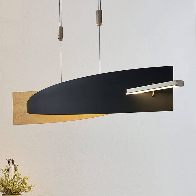 Lucande LED hanglamp Marija, 101 cm, zwart, dimbaar