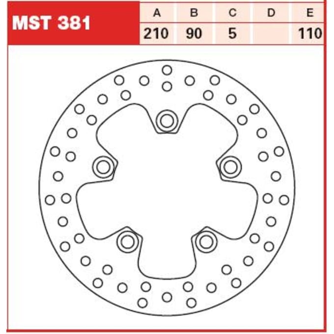 Remschijf TRW MST381, 1 Stuk