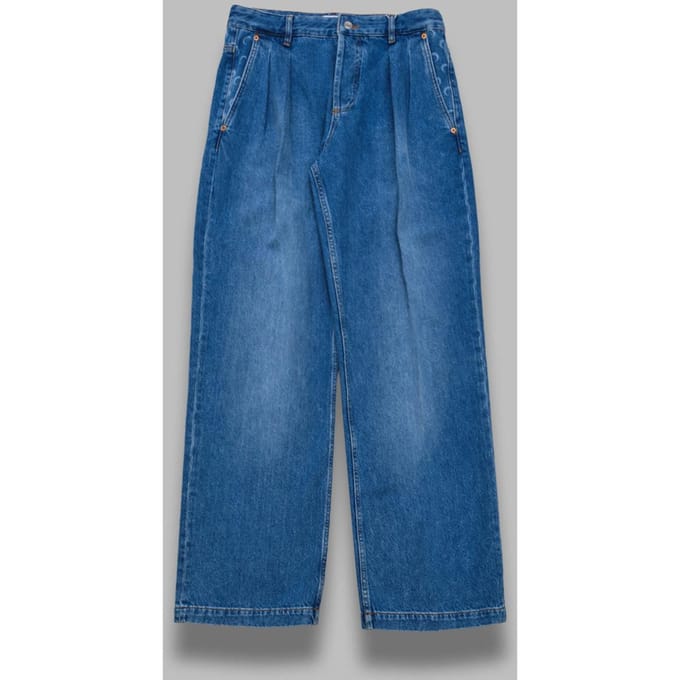lichtblauwe denim straight jeans
