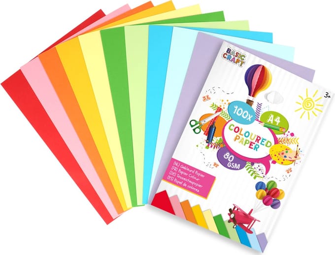 Gekleurd Papier A4 100pcs - 80grams - Knutselpapier A4 Kinderen - Vouwpapier