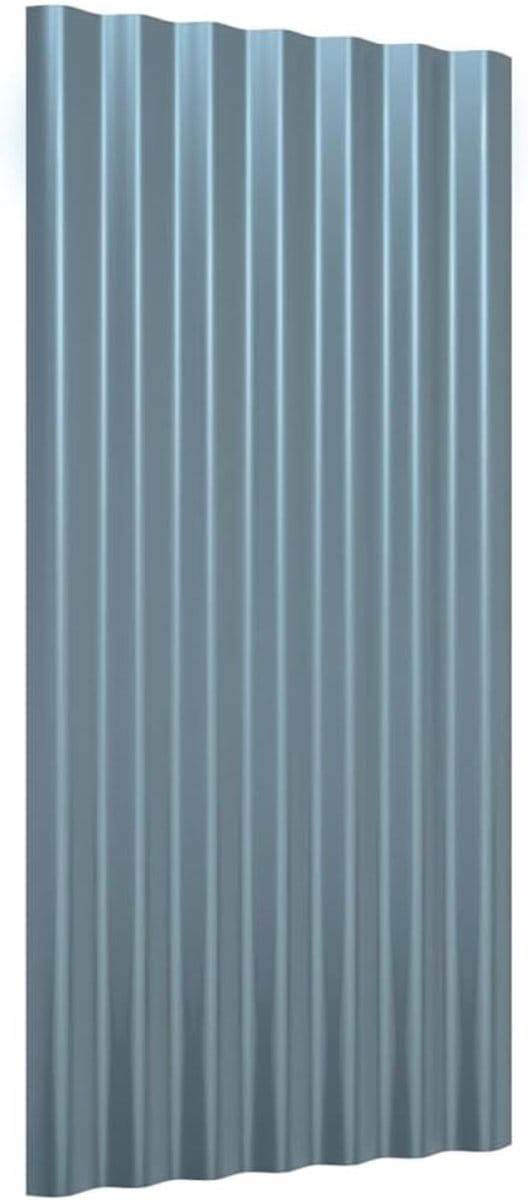 Dakpanelen - Golfplaten - Dakbedekking - Gepoedercoat staal - 80x36 cm - Grijs