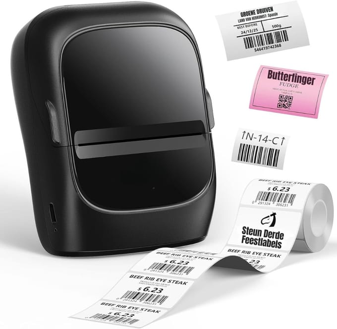 REN® Labelmaker - Labelprinter - Label Maker - Zwart - 14cm x 9cm x 8cm