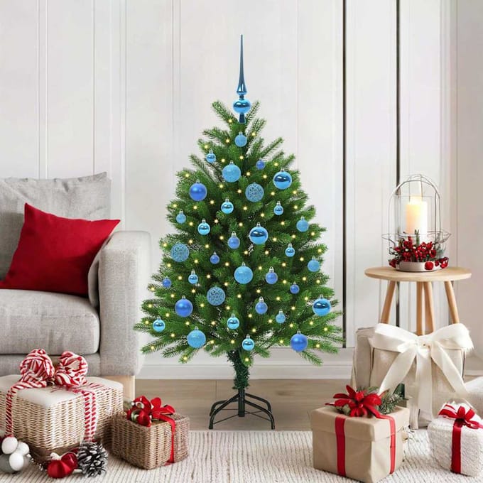 vidaXL - Kerstboom - met - 150 - LED - met - standaard - Groen - 120 - cm - PE