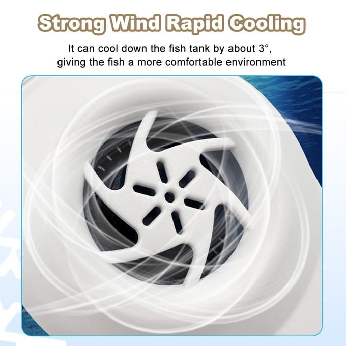 Mini ventilateur de refroidissement pour aquarium, interface USB, vitesse du vent réglable blanc