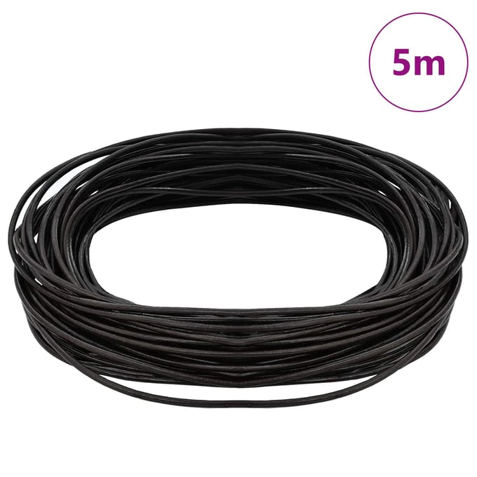 vidaXL Leren Koord 1 Donkerbruin Ø2 mm x 5 m Leer