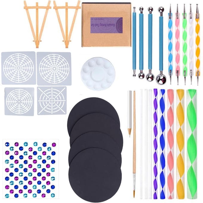 Ensemble d'outils de pointillage Mandala 31 pièces Kit d'outils de pointillage Mandala professionnels pour la peinture white