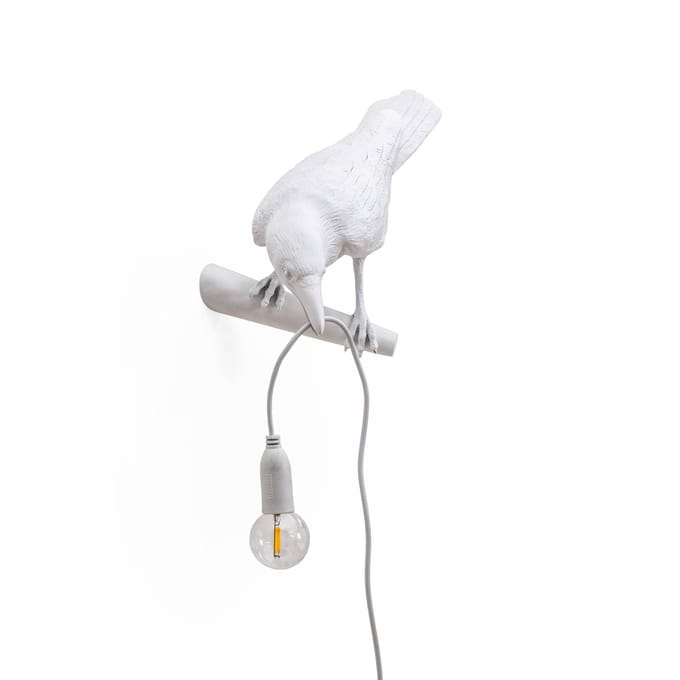 SELETTI Bird Lamp LED decoratieve wandlamp, links, wit