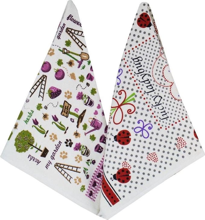 Ephemeris bedrukte 2-pack keukenhanddoek 40x60cm-KATOEN - Bugs