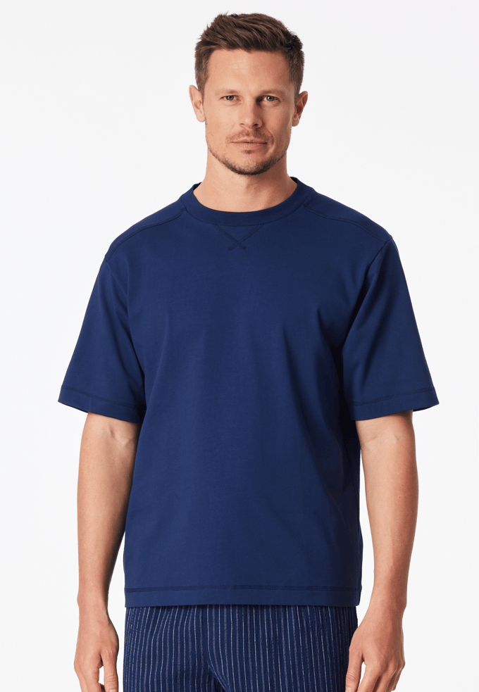 Overmaats oversized T-shirt met korte mouwen van Heavy Single Jersey, navy - Mix+ Relax 58