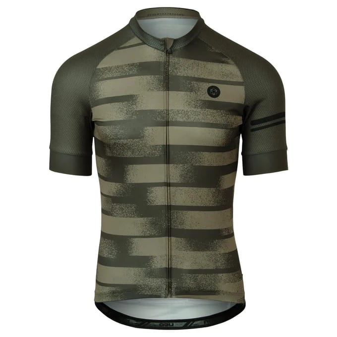 AGU Grainy Stripe Fietsshirt Essential Heren - Army Green - S