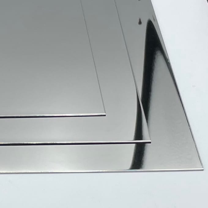 RVS 304 Mirror 8 vlakke plaat - 1mm, 400x400mm