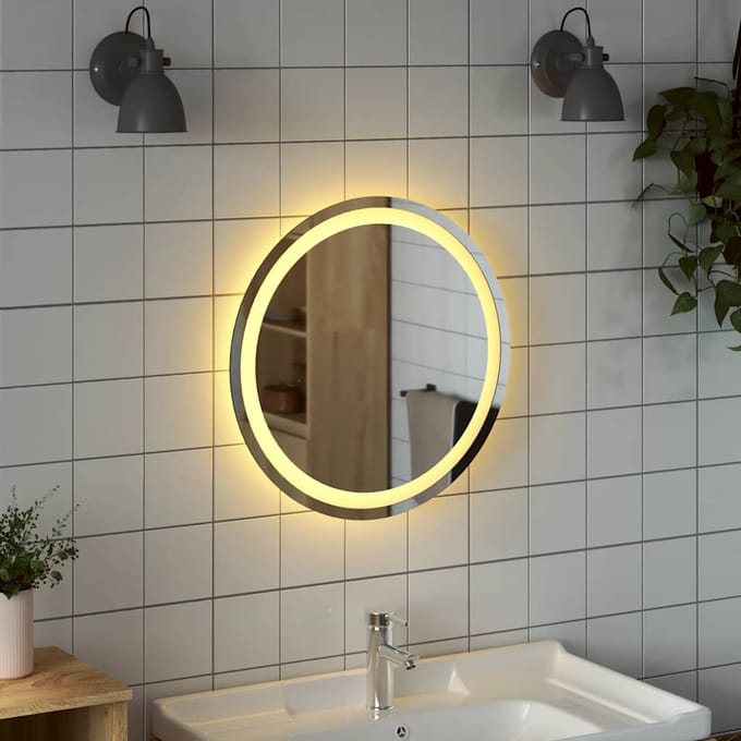 vidaXL - Badkamerspiegel - LED - rond - 50 - cm
