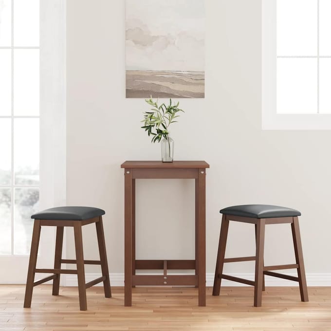 vidaXL - Barstoelen - met - kussens - 2 - st - massief - hout - rubber - bruin