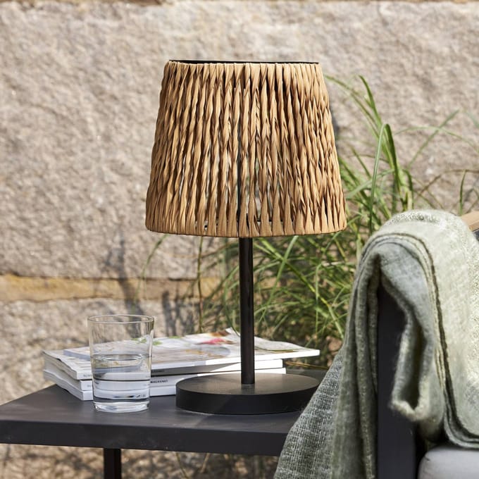 Star Trading solarlamp Cesta, tafellamp, rotan look, bruin, solar, buiten, warm wit, schemersensor, 48 cm